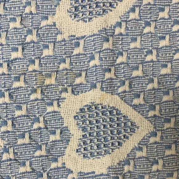 Blue and White Heart Pattern Rug - Picture 4 of 4